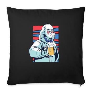 Benjamin Franklin US Bier US Flagge Bier Präsident - Sofakissenbezug 45 x 45 cm - Schwarz - Vorne