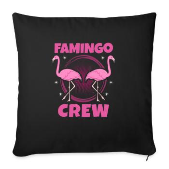 flamingo - Sofa pillowcase 17,3'' x 17,3'' (45 x 45 cm) - black - Front