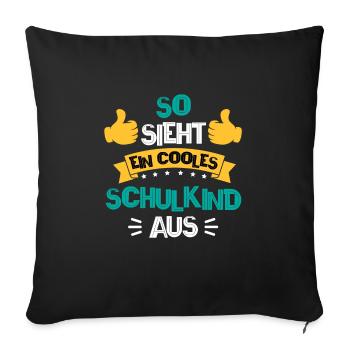 Schulkind - Sofakissenbezug 45 x 45 cm - Schwarz - Vorne