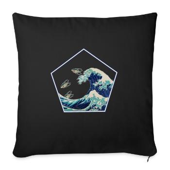Great Wave - Sofa pillowcase 17,3'' x 17,3'' (45 x 45 cm) - black - Front