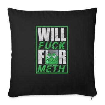 Drôle de meth design - Housse de coussin décorative 45 x 45 cm - noir - Devant