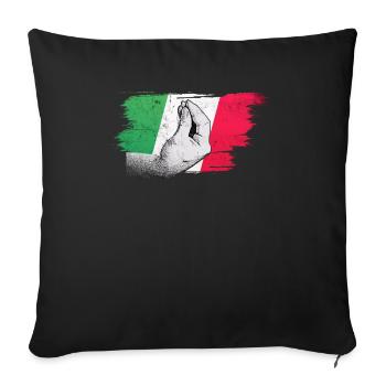 Italian flag with typical hand gesture capisci? - Sofa pillowcase 17,3'' x 17,3'' (45 x 45 cm) - black - Front