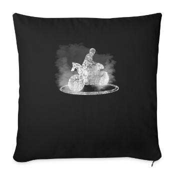 Moto burnout burn burnen vélo streetfighter - Housse de coussin décorative 45 x 45 cm - noir - Devant