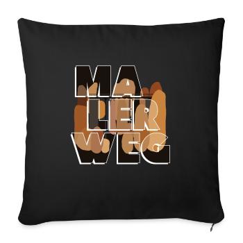 Malerweg - Sofa pillowcase 17,3'' x 17,3'' (45 x 45 cm) - black - Front