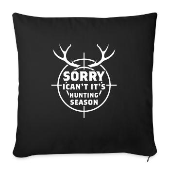 Jagd Hirsch Jäger Wild Jagen Geweih Design - Sofakissenbezug 45 x 45 cm - Schwarz - Vorne
