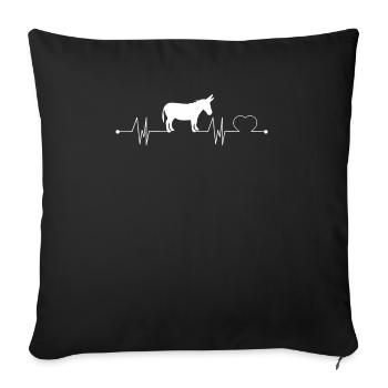 Donkey Heartbeat Donkey Heartline Cartoon Animal - Sofa pillowcase 17,3'' x 17,3'' (45 x 45 cm) - black - Front