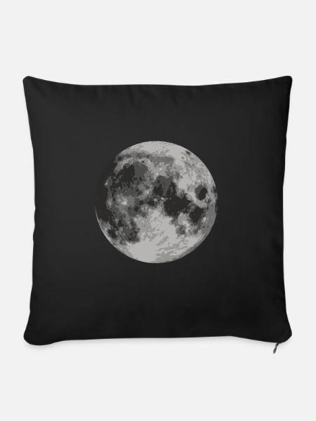 Nur der Mond - Sofakissenbezug 45 x 45 cm - Schwarz