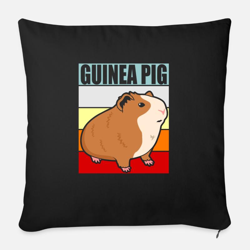 Cochon d'Inde - Housse de coussin décorative 45 x 45 cm - noir