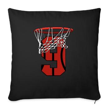 9 years basketball birthday - Bball - Sofa pillowcase 17,3'' x 17,3'' (45 x 45 cm) - black - Front