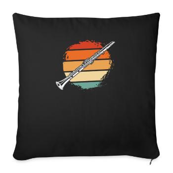 Clarinette instrument de musique chemise joueur de bande - Housse de coussin décorative 45 x 45 cm - noir - Devant