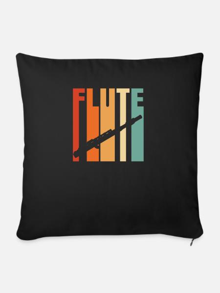Flöte - Sofakissenbezug 45 x 45 cm - Schwarz