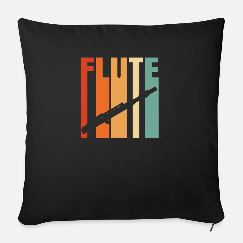 flute - Sofa pillowcase 17,3'' x 17,3'' (45 x 45 cm) - black