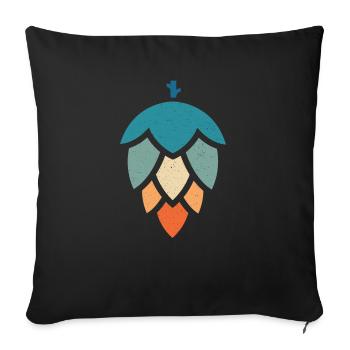 Vintage hop - beer brewing - home brewer - Sofa pillowcase 17,3'' x 17,3'' (45 x 45 cm) - black - Front