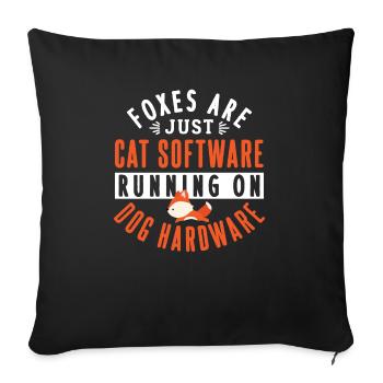 Fox computer scientist nerd gift - Sofa pillowcase 17,3'' x 17,3'' (45 x 45 cm) - black - Front
