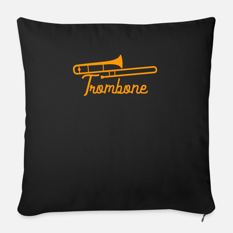 Posaune Trombone - Sofakissenbezug 45 x 45 cm - Schwarz