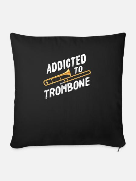 Posaune Trombone - Sofakissenbezug 45 x 45 cm - Schwarz
