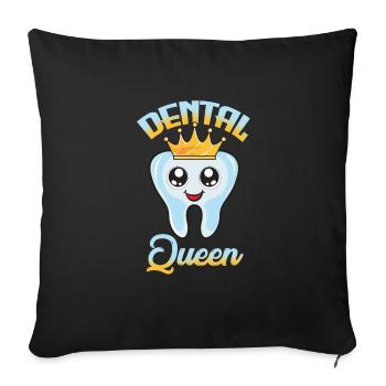 Dentist - Dental Queen Tiara - Clinic - Sofakissenbezug 45 x 45 cm - Schwarz - Vorne
