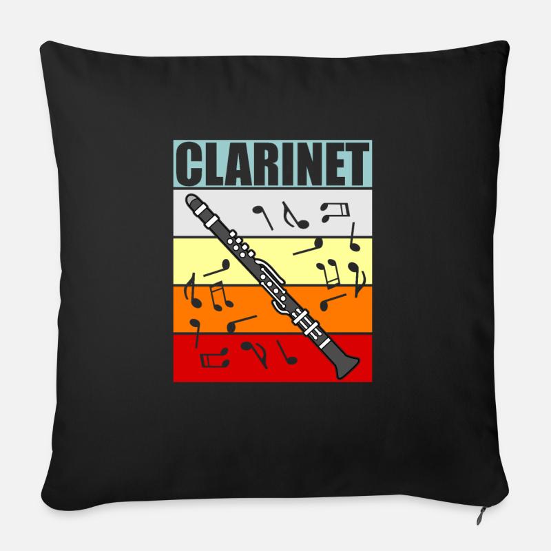 Klarinette - Sofakissenbezug 45 x 45 cm - Schwarz