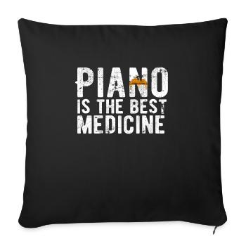 piano - Housse de coussin décorative 45 x 45 cm - noir - Devant