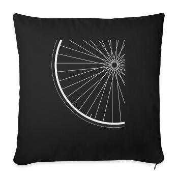 Bicycle tire cutout - Sofa pillowcase 17,3'' x 17,3'' (45 x 45 cm) - black - Front