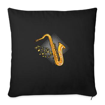 Bass saxophone tenor saxophone player - Sofa pillowcase 17,3'' x 17,3'' (45 x 45 cm) - black - Front