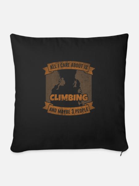 Felsklettern Boulder Klettern Bergsteigen Geschenk - Sofakissenbezug 45 x 45 cm - Schwarz