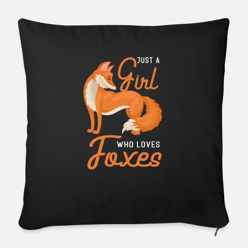 Renard - Housse de coussin décorative 45 x 45 cm - noir
