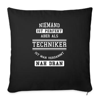 Staatlich geprüfter Techniker Meister Geschenk - Sofakissenbezug 45 x 45 cm - Schwarz - Vorne