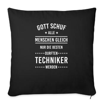 Staatlich geprüfter Techniker Meister Geschenk - Sofakissenbezug 45 x 45 cm - Schwarz - Vorne