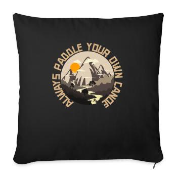 canoe kayak - Housse de coussin décorative 45 x 45 cm - noir - Devant