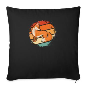 Fox Lover Shirt Gift Idea - Sofa pillowcase 17,3'' x 17,3'' (45 x 45 cm) - black - Front
