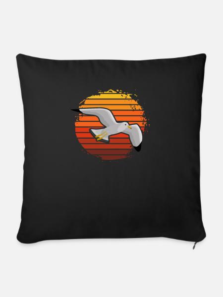 Möwe Wasservogel Shirt Geschenkidee - Sofakissenbezug 45 x 45 cm - Schwarz