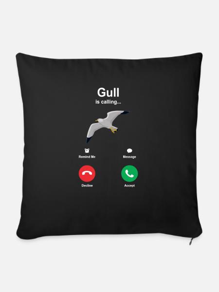 Möwe Wasservogel Shirt Geschenkidee - Sofakissenbezug 45 x 45 cm - Schwarz