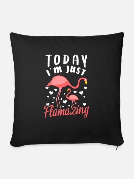 Flamingo flamazing - Sofa pillowcase 17,3'' x 17,3'' (45 x 45 cm) - black