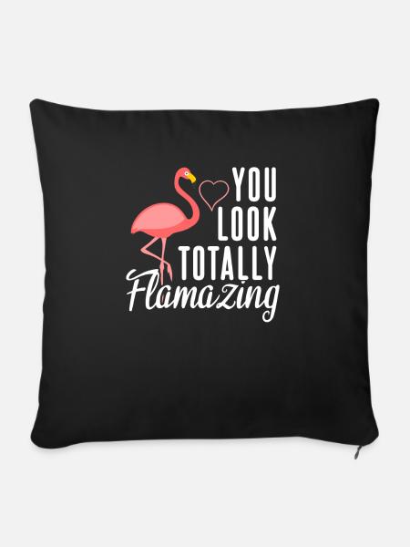 Flamingo Flamazing Geschenk - Sofakissenbezug 45 x 45 cm - Schwarz
