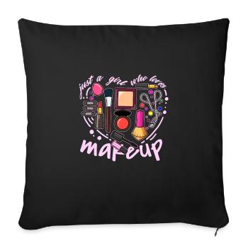 Girl Loves Make Up Makeup Heart Makeup - Sofa pillowcase 17,3'' x 17,3'' (45 x 45 cm) - black - Front