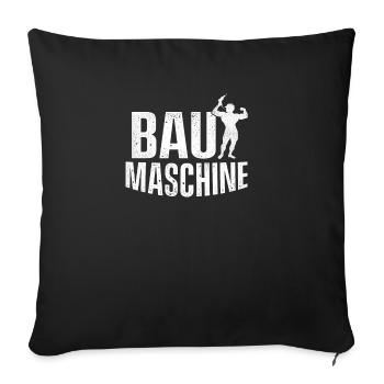 Baumaschine Hausherr Hausbau - Sofakissenbezug 45 x 45 cm - Schwarz - Vorne
