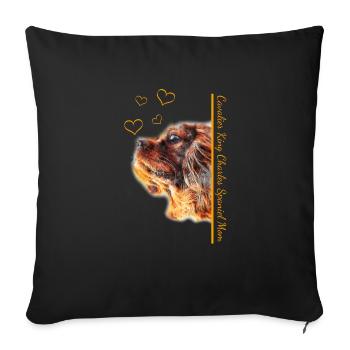 Cavalier King Charles Spaniel Mom - Sofa pillowcase 17,3'' x 17,3'' (45 x 45 cm) - black - Front
