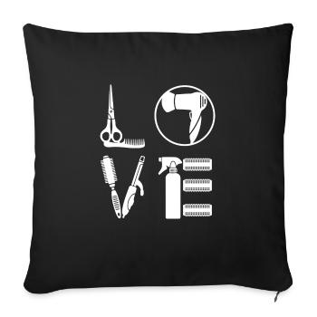 Barber Love Job Barber Salon Coiffeurs Cadeau - Housse de coussin décorative 45 x 45 cm - noir - Devant