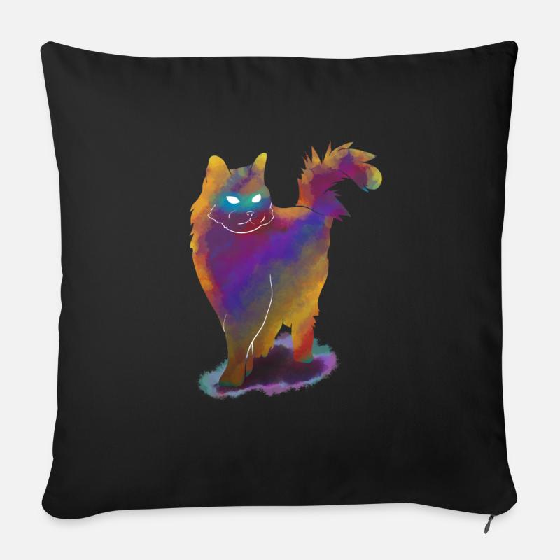 Space Cat Universe Purrfect - Housse de coussin décorative 45 x 45 cm - noir