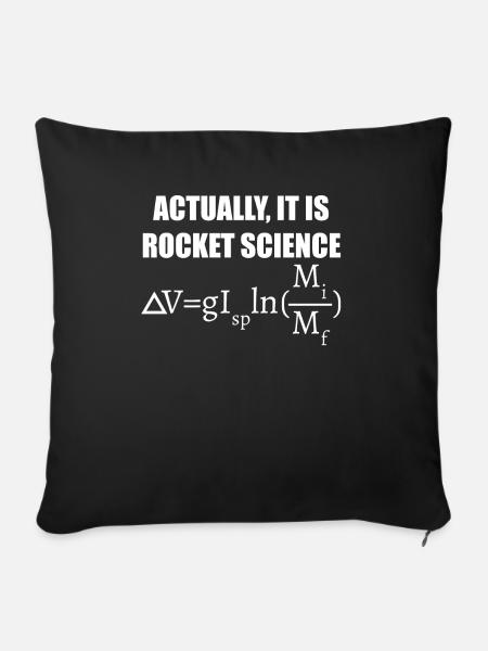 En fait, c'est la science des fusées Tsiolkovsky Rocket - Housse de coussin décorative 45 x 45 cm - noir