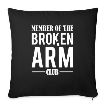 Membre du club du bras cassé os cassé - Housse de coussin décorative 45 x 45 cm - noir - Devant