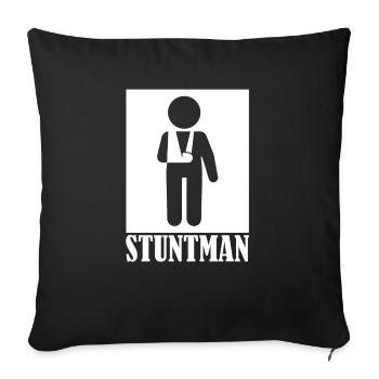Stuntman arm fracture broken bone - Sofa pillowcase 17,3'' x 17,3'' (45 x 45 cm) - black - Front