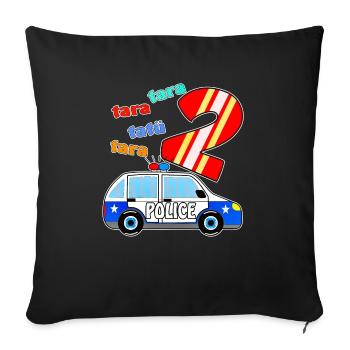 PolizeiAuto 2 - Sofakissenbezug 45 x 45 cm - Schwarz - Vorne