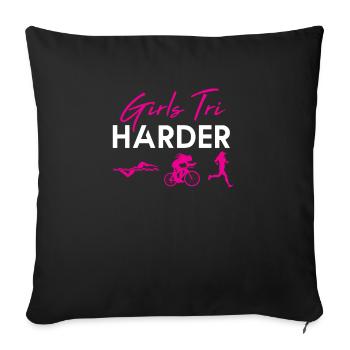 Grils Tri Triathlon - Housse de coussin décorative 45 x 45 cm - noir - Devant