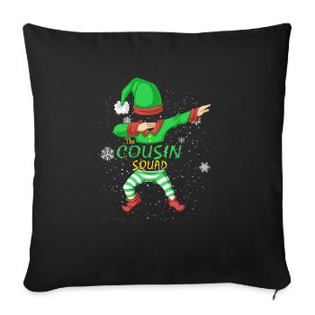 cousin squad elf family matching - Sofa pillowcase 17,3'' x 17,3'' (45 x 45 cm) - black - Front