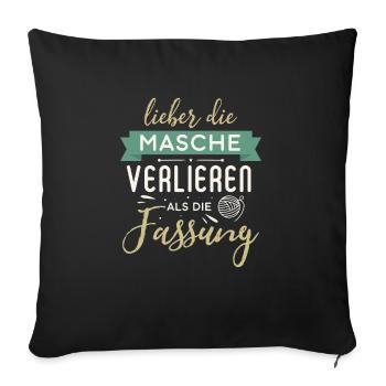 Stricken Stickerin Schneiderin Geschenkidee - Sofakissenbezug 45 x 45 cm - Schwarz - Vorne