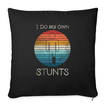 T-Shirt Je fais mes propres cascades Jambe cassée - Housse de coussin décorative 45 x 45 cm - noir - Devant