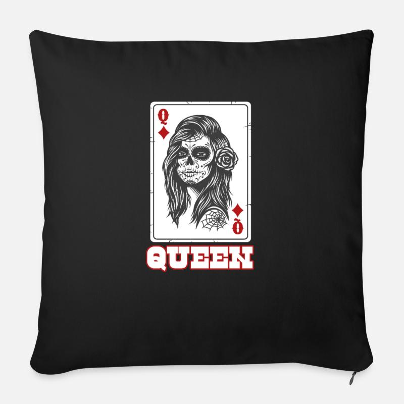 Queen Card Caro - Sofakissenbezug 45 x 45 cm - Schwarz