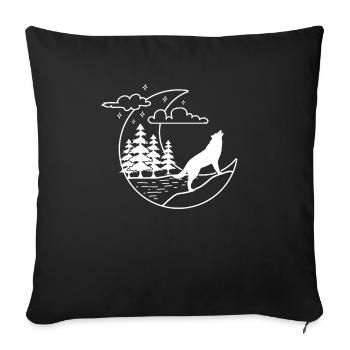 Cadeau d'amant de la nature - Amant de loup-loup hurlant - Housse de coussin décorative 45 x 45 cm - noir - Devant
